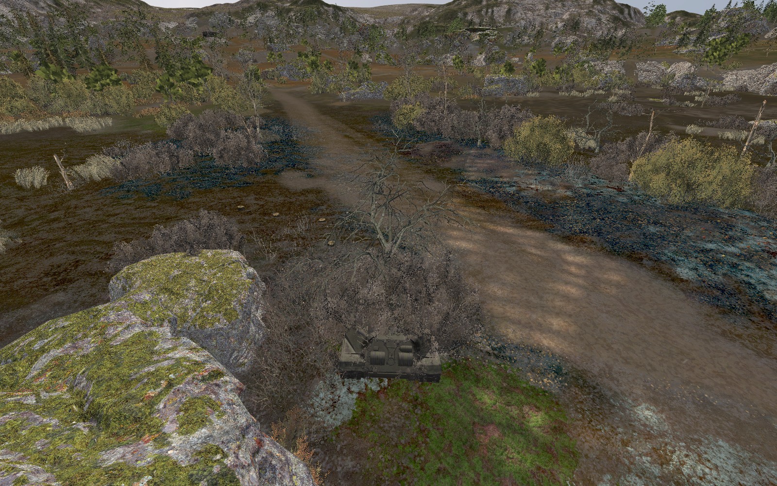 Rendered view — fully textured 3D scene